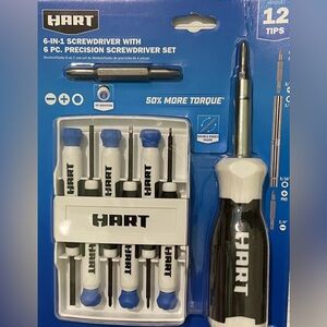 HART 6 in 1 Screwdriver With 6
Piece Precision Screwdriver
Set HHSDSB3 NEW